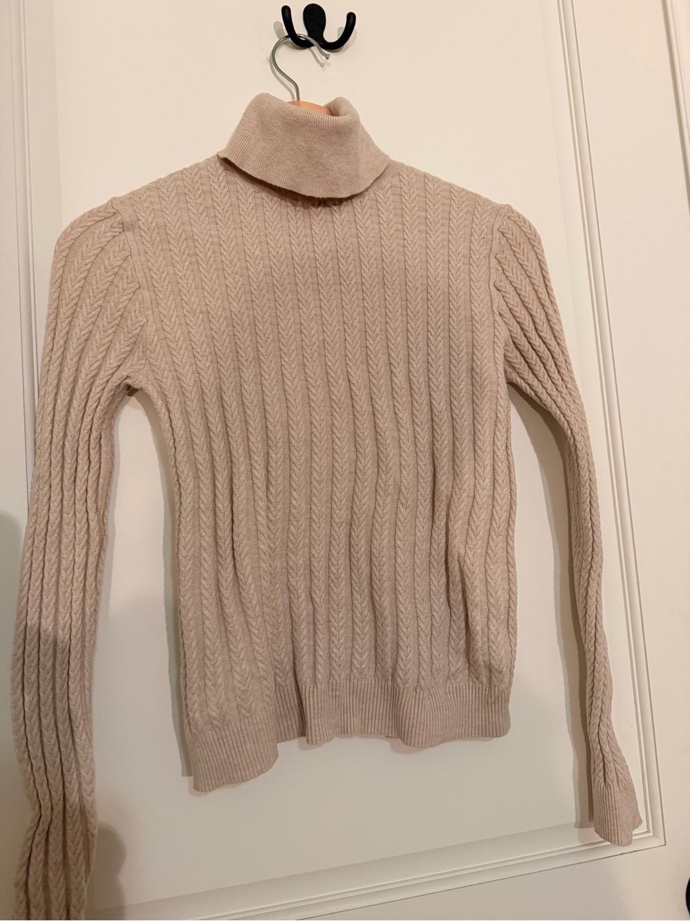 Simons Icône Cable Knit Turtleneck Sweater | Beige | Size S
